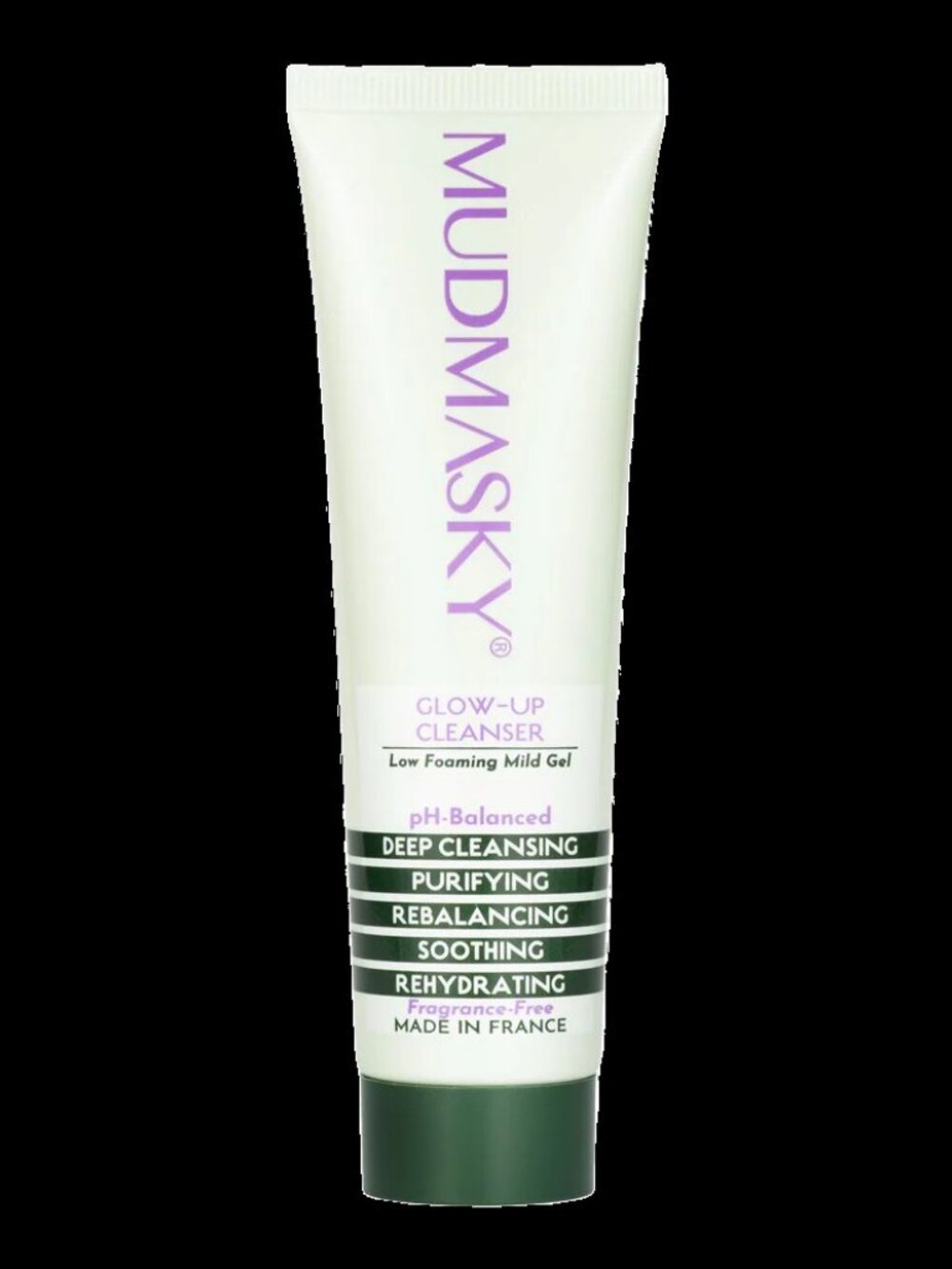 MUDMASKY Glow-Up Cleanser - White & Purple Tube